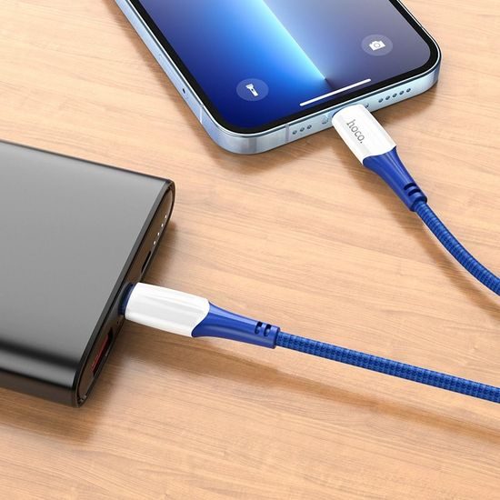 Kabel Typ C na Apple iPhone Lightning 8-pin Power Delivery PD20W Ferry X70 1m modrý - HOCO