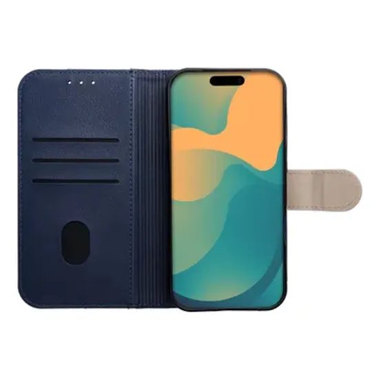 Pouzdro / obal na Apple iPhone 17 Pro modré / krémové - knížkové Split Book