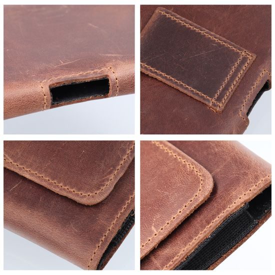 Univerzální kožené pouzdro na telefon na opasek - ROYAL vnitřní rozměr 16,5 × 8,5 × 1,5 cm