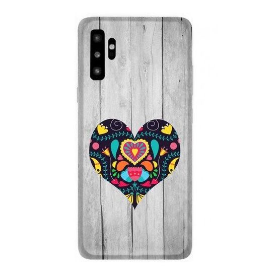Obal / kryt na Samsung Galaxy Note 10 vzor dřeva - folklor se srdcem