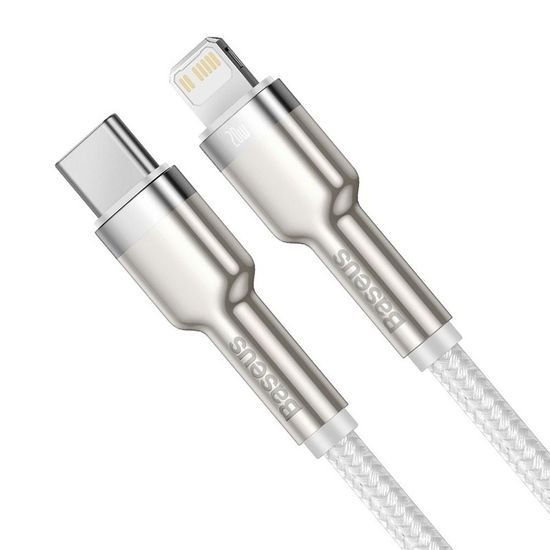 Kabel s konektorem Lightning / USB-C , 2m, bílý - BASEUS