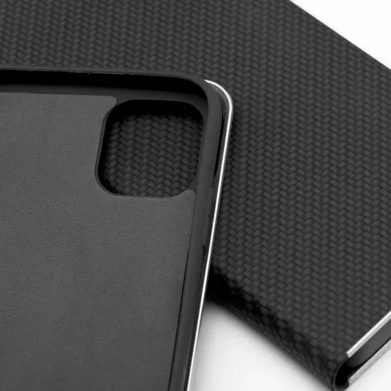 Pouzdro / obal na Apple iPhone 16e černé - knížkové LUNA Carbon