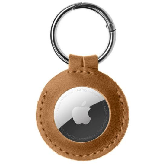 Obal / kryt pre Apple Airtag hovädzia koža hnedý - FIXED Case
