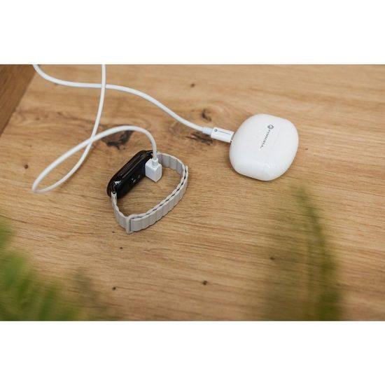 Řemínek na Xiaomi Mi Band 8 růžovo - šedý vroubkovaný FORCELL