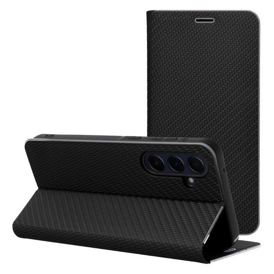 Puzdro / obal pre Samsung Galaxy A22 5G čierny - kniha Forcell LUNA Carbon