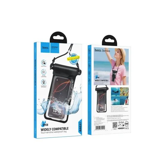 Vodotěsné pouzdro na mobilní telefon černé - HOCO