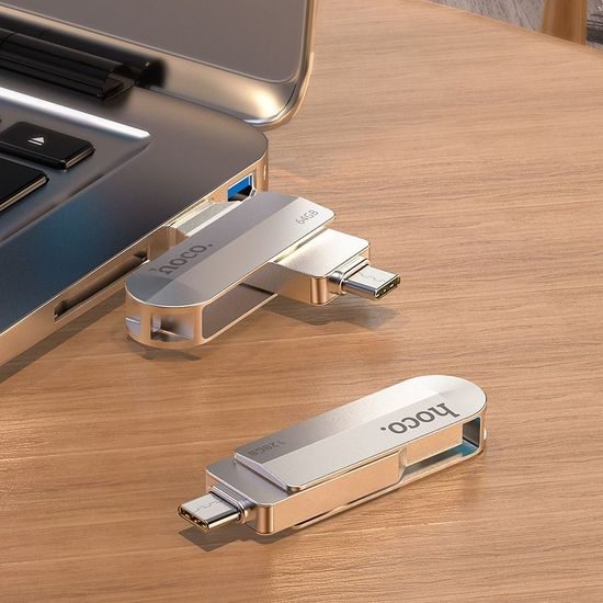 USB Flash disk HOCO UD10 s kapacitou 128GB USB 3.0 s konektorem USB a USB-C
