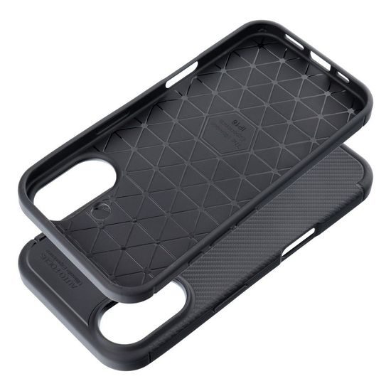 Obal / kryt na Apple iPhone 16 čierne - CARBON PREMIUM