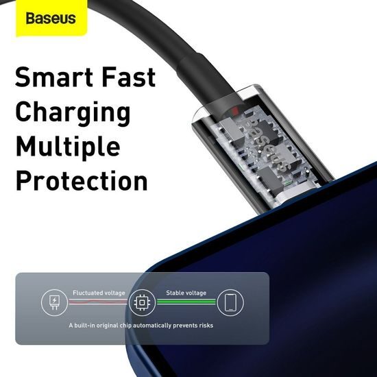 Kabel USB-C Apple Lightning 20W / 2m / černý - BASEUS