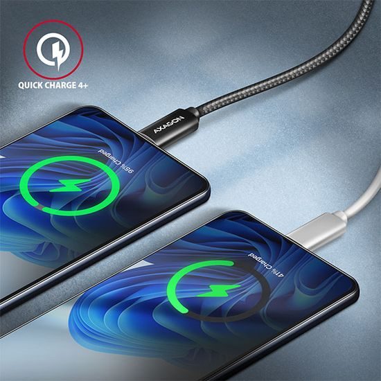 Datový/nabijecí kabel USB-C - USB-C, 1m, USB4 Gen 3×2, PD 100W 5A, 8K HD, ALU, oplet