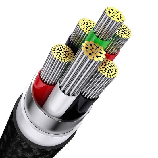 Kabel USB 3v1 Flash Series USB-C micro USB Lightning 66W CASS040001 1,2 m černý - BASEUS