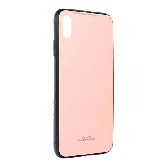 Obal / kryt pre Apple iPhone XS Max ružové - sklenená zadná strana Forcell