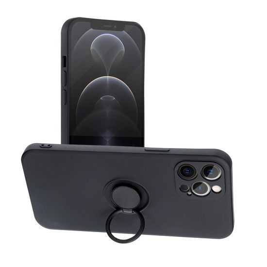 Obal / kryt pre Apple iPhone 13 Pro Max čierne - Forcell SILICONE RING