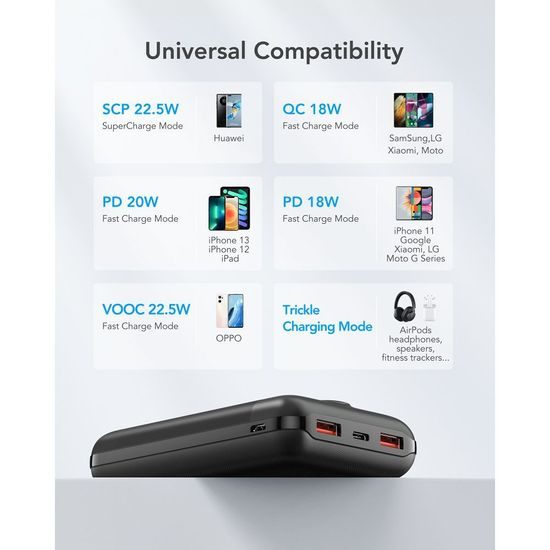 Powerbanka 20 000 mAh černá - Veger