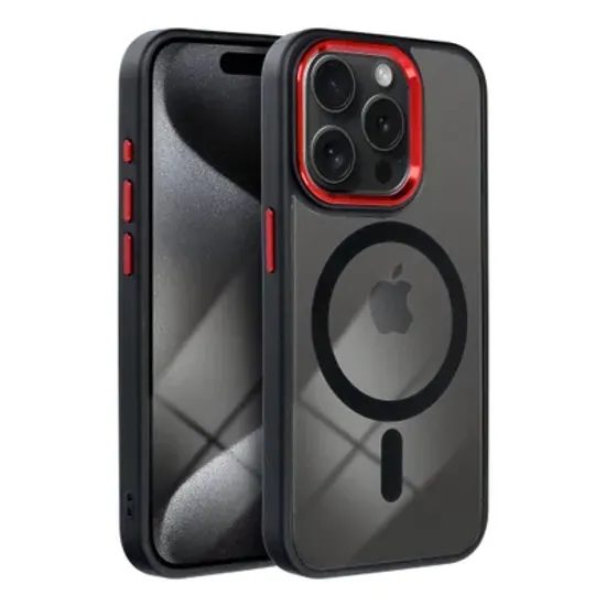 Obal / kryt na Apple iPhone 17 Pro červenočerný - MagCover