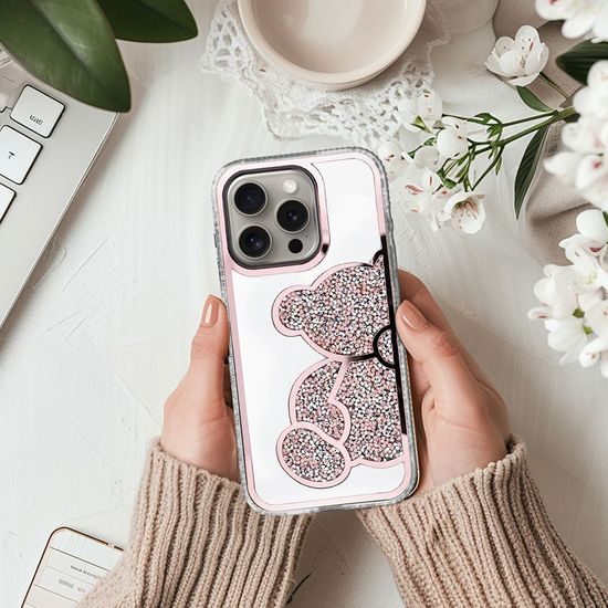 Obal / kryt na Apple iPhone 13 Pro růžový - Teddy Bear