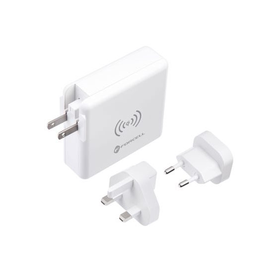 Multifunkční nabíječka 15W 4v1 se zásuvkou USB / USB-C, powerbankou 8000mAh a bezdrátovým nabíjením