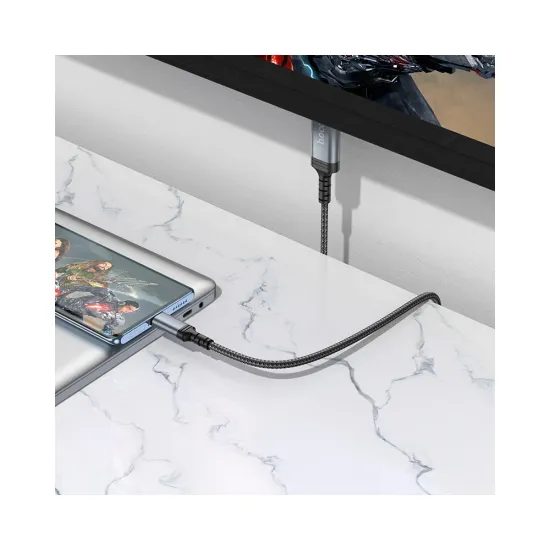 Kabel USB-C/HDMI 4K 30 Hz, 1,8 m, UA43, šedý - Hoco