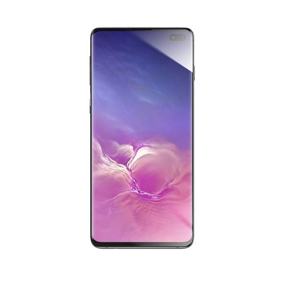 Tvrzené / ochranné sklo Samsung Galaxy S10 Plus černé (Hot Bending) - s funkční čtečkou Flexible Nano Glass 5D