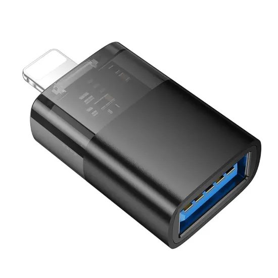 Adaptér Lightning (samec) → USB-A (samice) UA36, černý průhledný - HOCO OTG