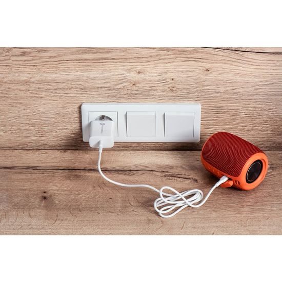 Nabíjačka so zásuvkou USB C 3A 20W, rýchle nabíjanie + Lightning kábel biela - Forcell