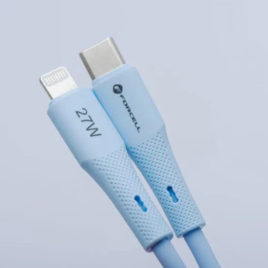 Nabíjecí / datový kabel USB-C - Lightning 1m modrý - Forcell F-Energy PD 3A 27W Silicone C346
