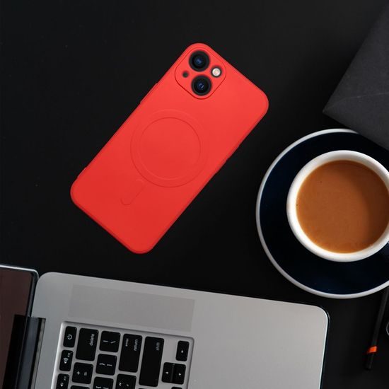 Obal / kryt na Apple iPhone 14 PRO červený - Silicone Mag Cover