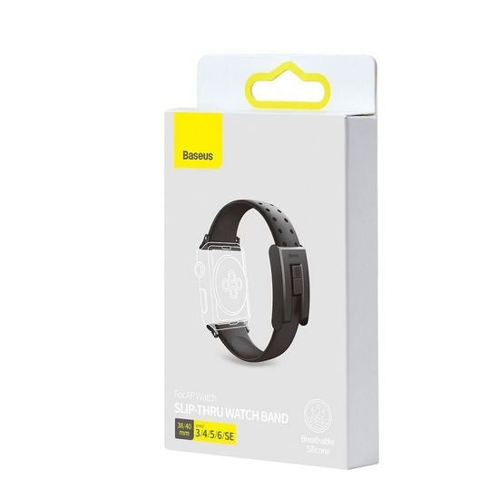BASEUS Slip-Thru Watch Band pre Apple Watch Series 3/4/5/6/SE 38 mm/40 mm Black LBWSE-01