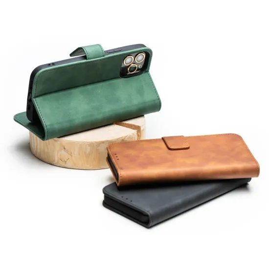 Pouzdro / obal na Xiaomi Redmi Note 14 5G / 4G (GLOBAL - 163,25mm x 76,55mm x 8,16mm) zelené - knížkové Tender