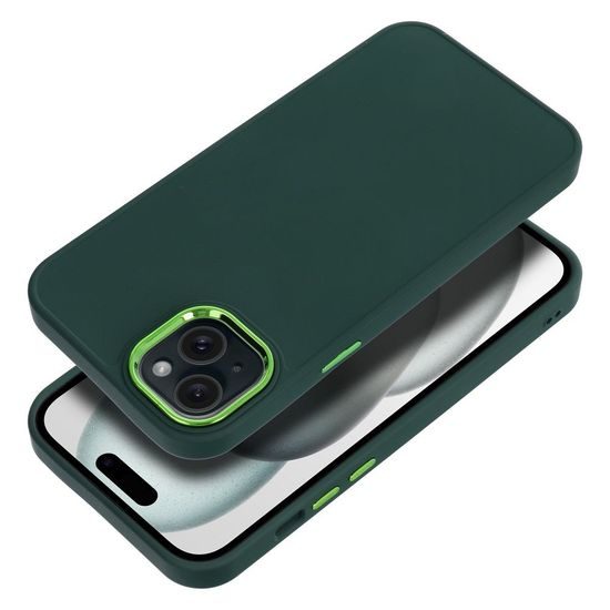 Obal / kryt na Apple iPhone 15 Plus zelený - FRAME