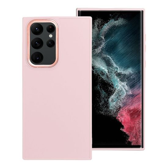 Obal / kryt na Samsung Galaxy S22 Ultra ružové - FRAME