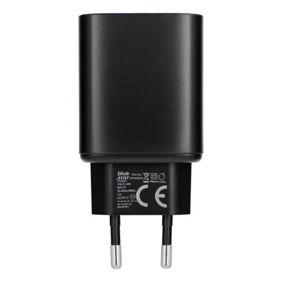 Síťová nabíječka USB C AVS 2.0 3A 60W černá - Blue Star