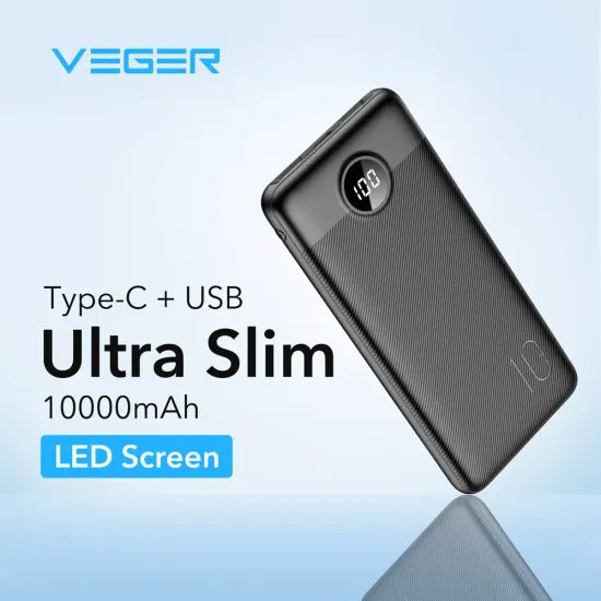 Powerbanka PD QC3.0 2A 20W 10000 mAh černá - Veger