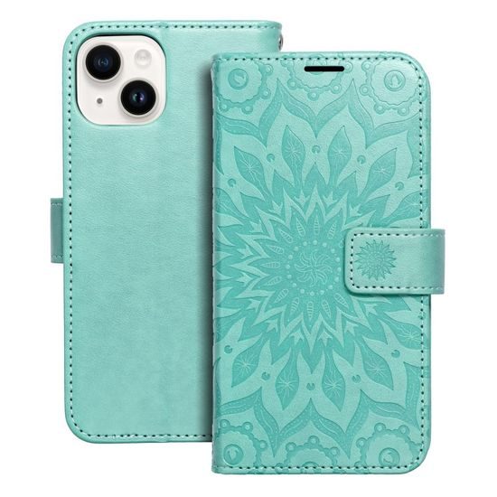 Pouzdro / obal na Apple iPhone 14 zelený - knížkový Forcell MEZZO