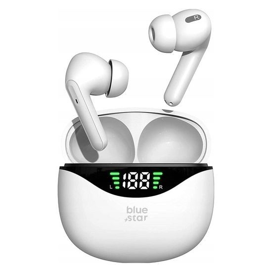 Bezdrátová sluchátka TWS model T60 bílé - Blue Star