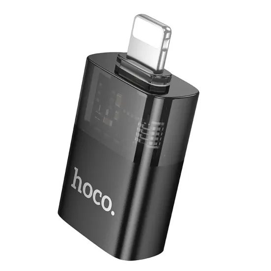Adaptér Lightning (samec) → USB-A (samice) UA36, černý průhledný - HOCO OTG