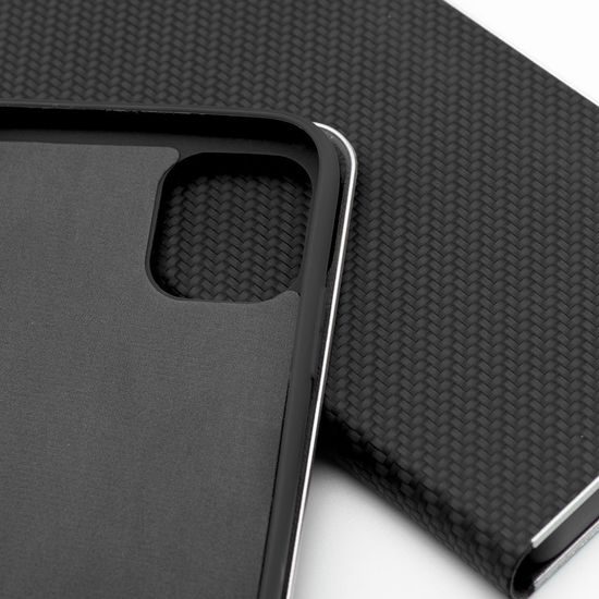 Pouzdro / obal na Apple iPhone 14, černý – knížkový, Forcell LUNA Book Carbon