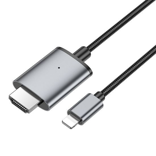 Kabel Lightning na HDMI 1080p UA27 2 m šedý - Hoco
