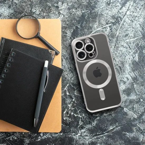 Obal / kryt na Apple iPhone 16 Plus stříbrný - ELECTRO MAG COVER