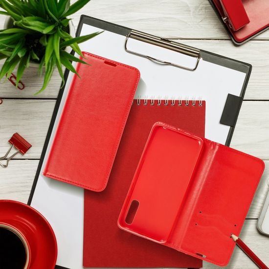 Puzdro / obal pre Samsung Galaxy S21 červený - kniha Magnet Book