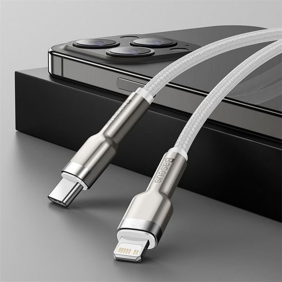 Kabel s konektorem Lightning / USB-C , 2m, bílý - BASEUS