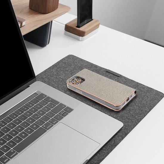 Pouzdro / obal na Samsung Galaxy A55 5G stříbrné - knížkové LUNA