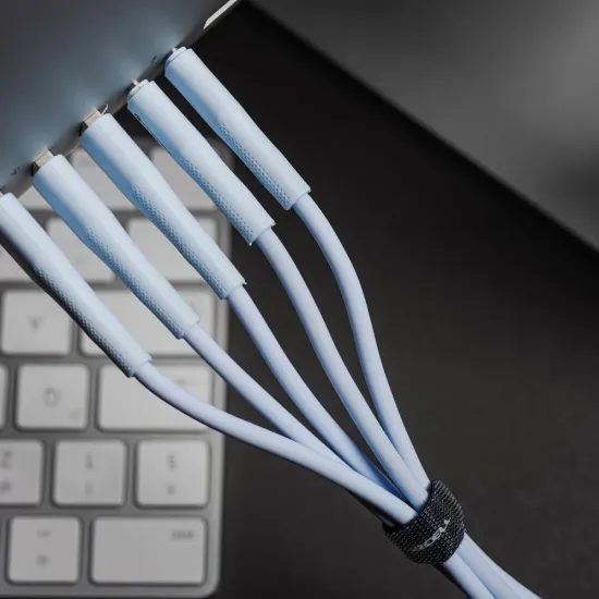 Silikonový kabel USB C / USB C QC4.0 PD 3A 60W 1m modrý - Forcell F-Energy