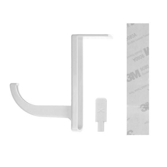 Držák sluchátek připevněný na monitoru - bílý