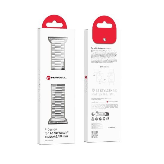 Nerezový řemínek pro Apple Watch 42/44/45/49mm stříbrný - FORCELL