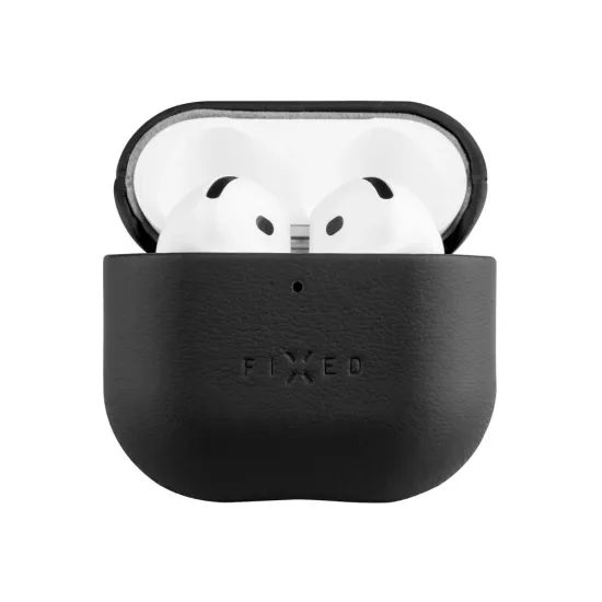 Kožené pouzdro FIXED pro Apple AirPods 4 černé