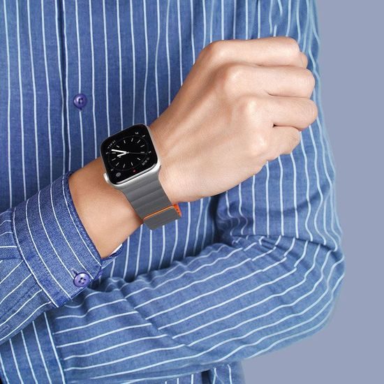 Řemínek magnetický, silikonový Apple Watch 38/40/41mm šedý - DUX DUCIS