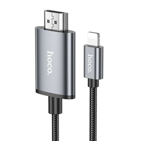 Kabel Lightning na HDMI 1080p UA27 2 m šedý - Hoco