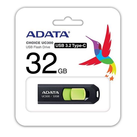 USB Flash disk 32GB ADATA UC300 - USB 3.2 černá/zelená