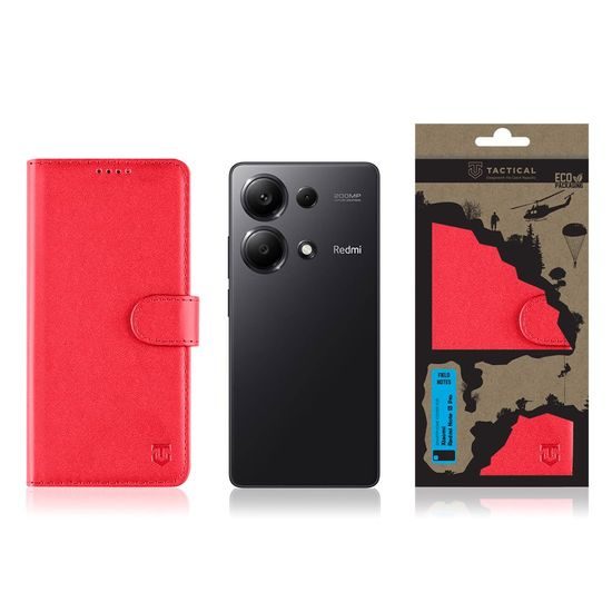 Pouzdro / obal na Xiaomi Redmi Note 12 4G červené - knížkové Tactical Field Notes